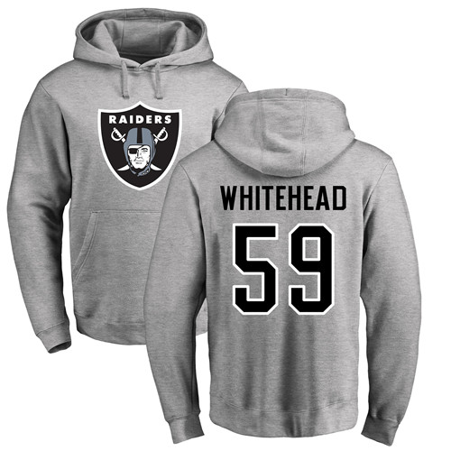 Men Oakland Raiders Ash Tahir Whitehead Name and Number Logo NFL Football #59 Pullover Hood Jersey